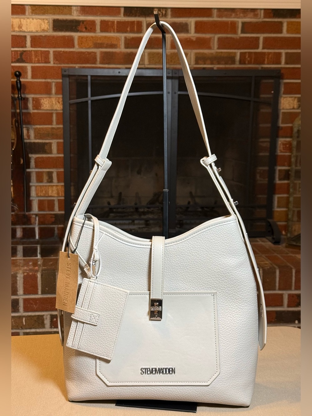 Steve Madden Pumice Vegan Pebble Leather Hobo Shoulder Bag